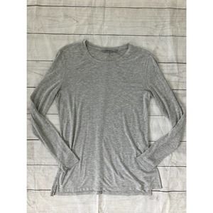 Athleta Long Sleeve Long Length Shirt Modal Blend Side Slits Gray Size Small